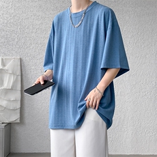 8XL-M重磅！特大码港风短袖T恤男士半袖男五分袖体恤衫DX306P40，男装T恤，电商D206-1