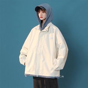 秋季新款男女同款夹克宽松假两件连帽潮流外套A266-JK2226-P65特图片