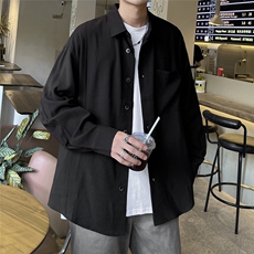 已下单24084-P45宽松阔版长袖衬衫男士大码衬衣男装慵懒风，男装衬衫，电商B280-1（原A049）