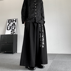 秋季西裤面料山本耀司剑道裤小众暗黑男女新中式男女阔腿裤九分裤，男装西裤，星座909