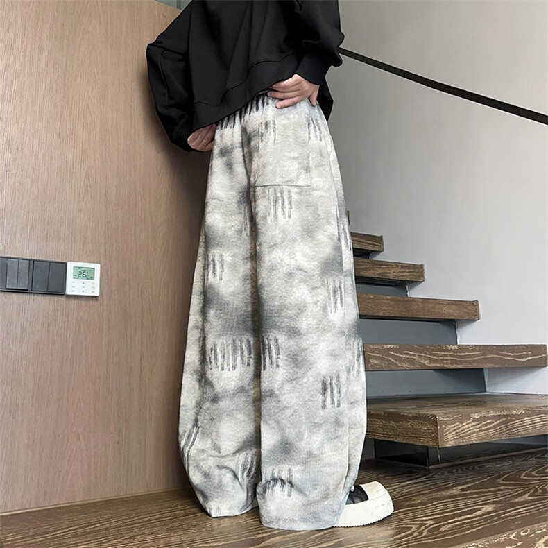 K25105特批25控49秋季新款潮牌扎染休闲裤男慵懒美式直筒裤男裤子,男装休闲裤,电商D229A