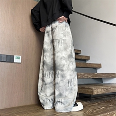 K25105特批25控49秋季新款潮牌扎染休闲裤男慵懒美式直筒裤男裤子，男装休闲裤，电商D229A
