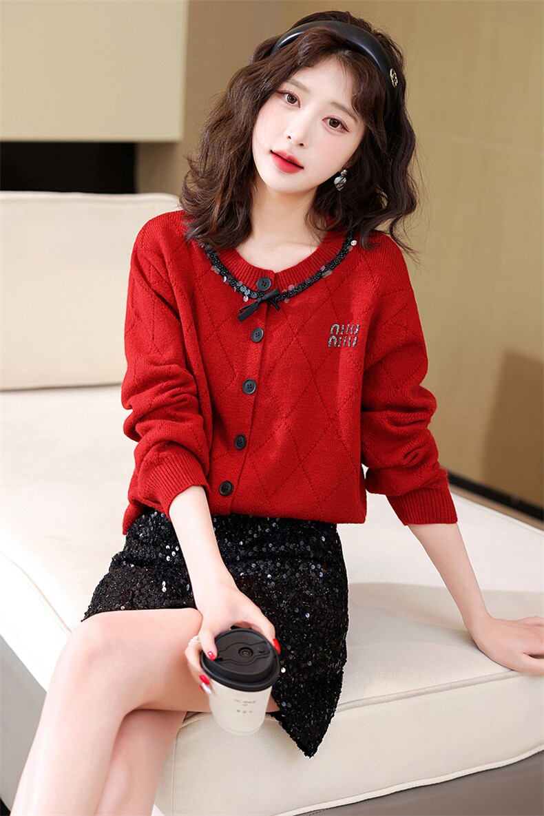 《现货新品》立体修身气质优雅可爱学院风开衫两件套套裙,女装套装/套裙,歌伊格美