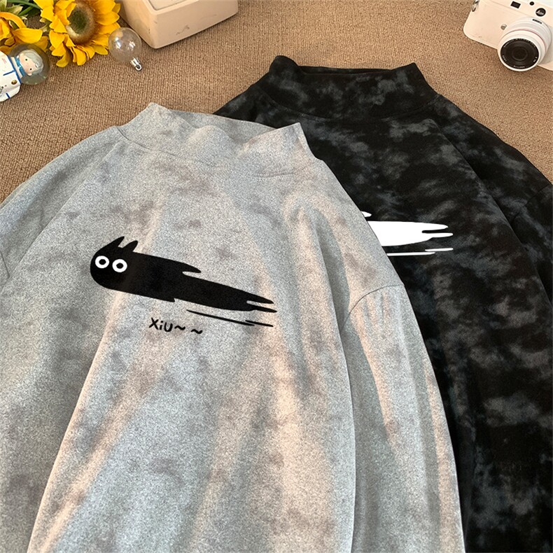 260克重磅扎染德绒半高领打底衫【有货】C403A-DR25379ZR-P25,男装T恤,电商C403A