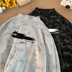 260克重磅扎染德绒半高领打底衫【有货】C403A-DR25379ZR-P25，男装T恤，电商C403A