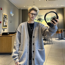针织开衫男士韩版潮流看宽松百搭帅2024秋冬ins毛衣外套MZ553-P49，男装针织衫/毛衣，星座412-2