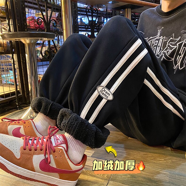 XZ409-1-K625-P60冬季新款保暖超厚羊羔绒运动休闲裤（控75）,男装休闲裤,星座1514
