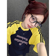 夏季美式高街重磅纯棉三条杠织带插肩撞色男女短袖T恤CZ122-特P25，男装T恤，电商A486