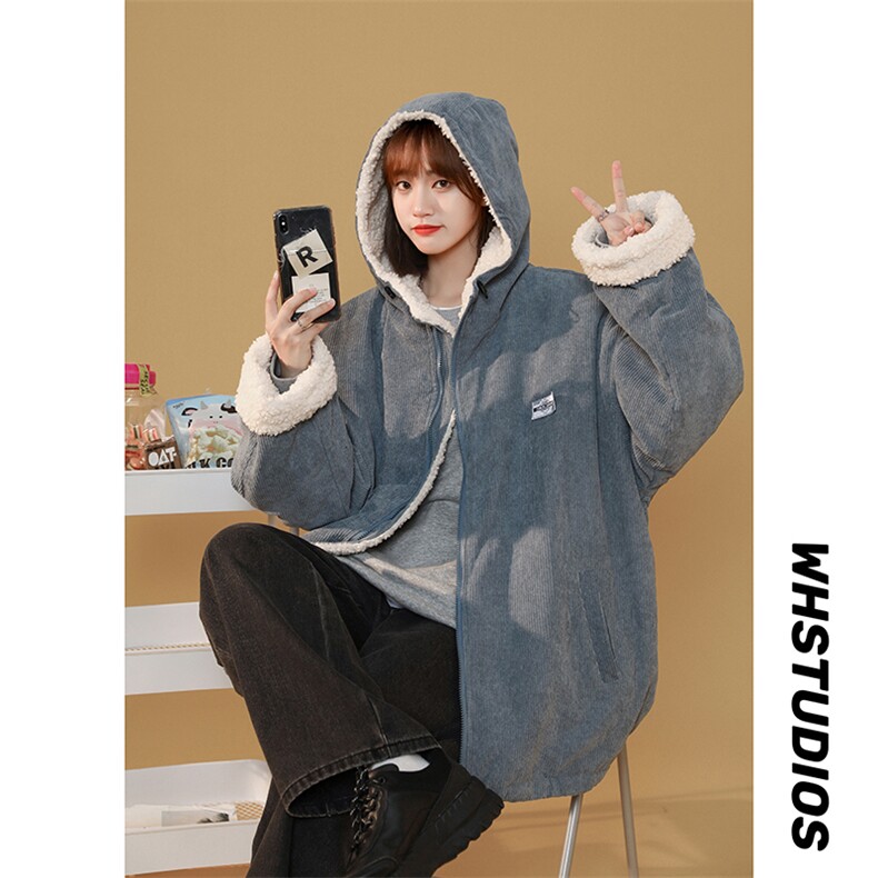 现货中性情侣宽松休闲港风灯芯绒加厚棉衣男女装外套DM72-P120,男装棉衣,电商D321-1