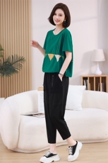 现货2023夏季新款时尚百搭休闲套装，女装套装/套裙，深水步