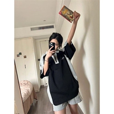现货美式学院风T恤夏季撞色拼接polo衫短袖男宽松潮牌PLY299-P30，男装Polo衫，星座1008