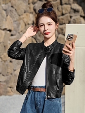 2026年春季新款现货时尚皮衣小外套经典女装，女装皮衣，臻衣坊