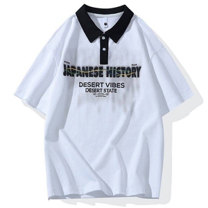 25061-特P40夏季休闲时尚T恤男短袖打底衫学生宽松翻领短袖POLO衫图片