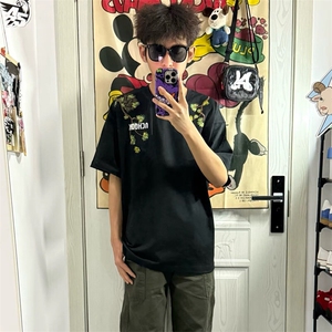 万针全刺绣工艺抖音得物高品质260克重磅纯棉双纱美式高街短袖T恤图片