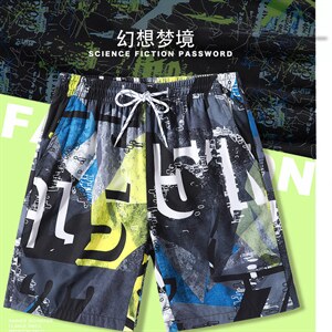 夏季沙滩裤男个性图案大五分裤速干可下水休闲冲浪DK888p20控38,男装休闲裤,电商A089-1