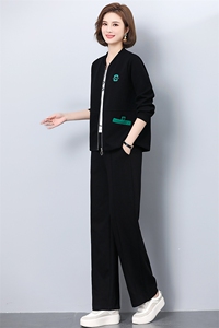 中年妈妈春装外套中老年休闲运动服套装女春秋气质大码上衣两件套图片