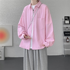 衬衫男秋季新款港风宽松大码条纹长袖衬衣CS801-特P29，男装衬衫，星座214-3