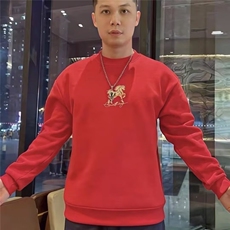 1506-091/WF1701/P40印花秋冬卫衣马年本命服加绒加厚男款百搭潮，男装卫衣，星座1506-1