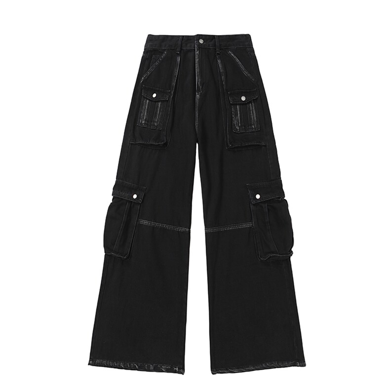 809B新春现货！美式工装宽松黑牛工装裤809B-610-P58控98黑色,男装工装外套,星座809B（原星座805）