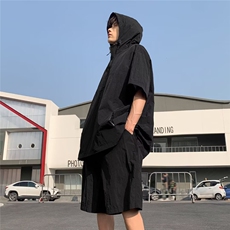 2025夏季工装宽松外套薄款连帽短袖短裤休闲套装TZ64P60，男装牛仔裤，星座1108