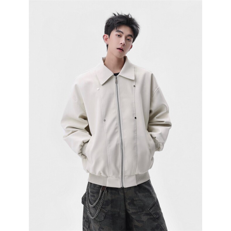 档口美式翻领纹理感PU皮夹克皮衣机车服外套JK508-P70,男装夹克,星座1213