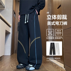 美式抽绳工装裤男女复古宽松休闲裤KZ636-P50图片