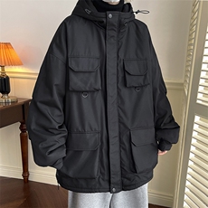 2025冬季新款港风罗莱大码多口袋羊羔毛棉衣M-5XHM22545-P110，男装棉衣，电商A022