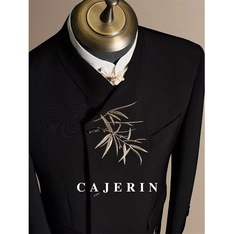 新中式盘扣西装外套男风西服高级感痞帅立领中山装XZ30，男装西服套装，星座1116A（原606A-3）