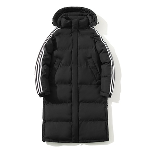团服班服外贸纯色长款盖膝下加厚开叉棉服男女保暖外套M991P140,大翻领短款毛衣怎么搭配图片