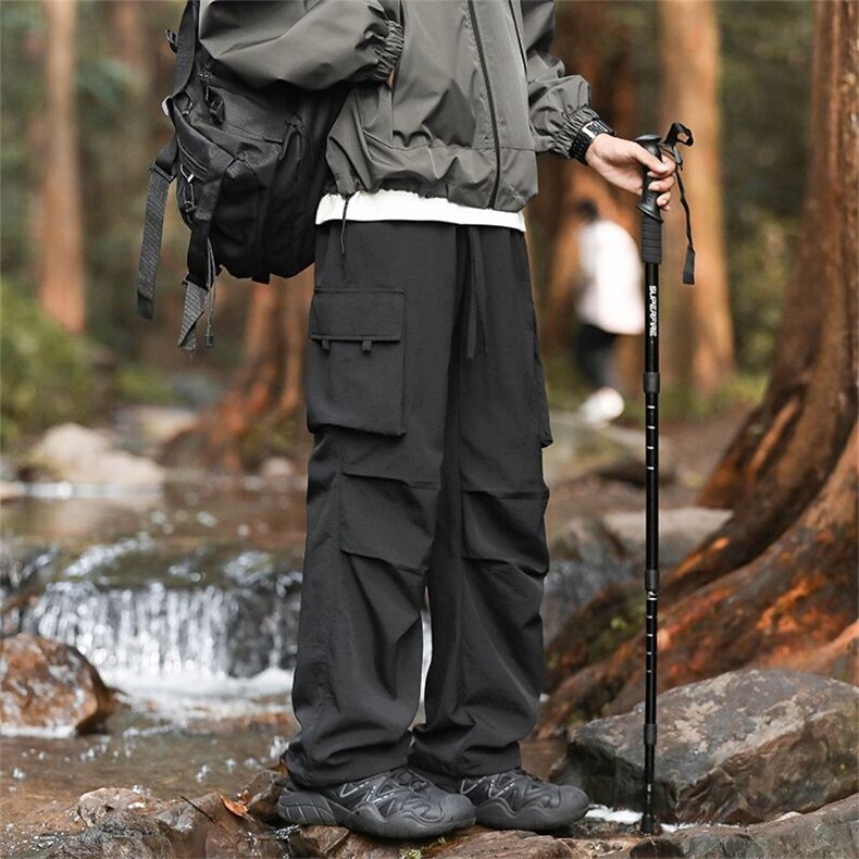 GENIOLAMODE运动冰丝工装休闲裤子男士夏季薄款2025新款宽松直筒,男装工装外套,星座417-1（原电商B245）