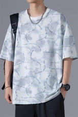 2025夏季新款无影墙大码冰丝圆领短袖T恤M-5XHT25534-特P25，男装T恤，电商A022