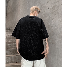 重磅满天星亮片设计感金属字母短袖T恤男夏季-H86051特P28，男装T恤，电商B289