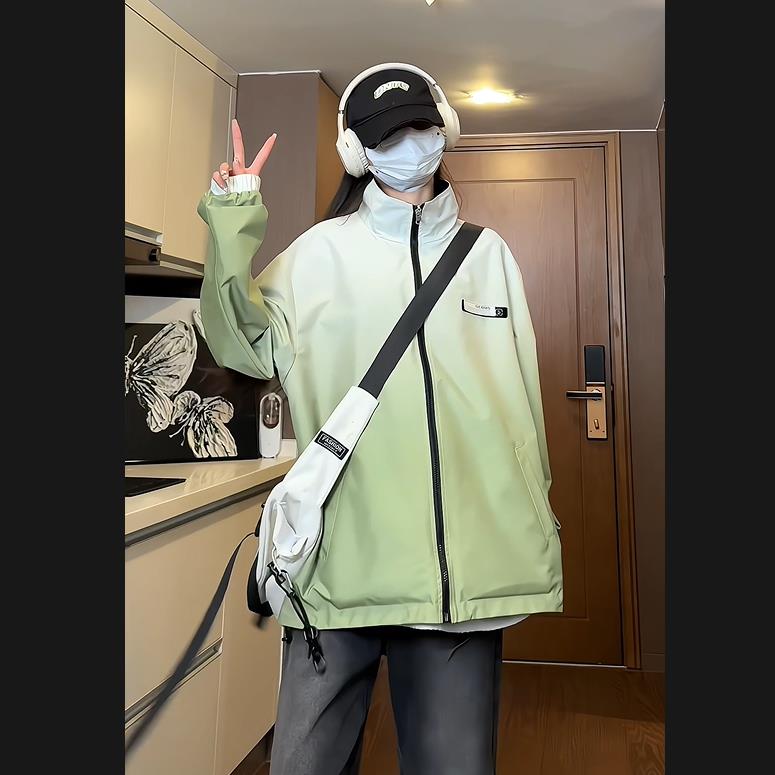 电商DSA028-KYJK1820P70秋季新款渐变色双面穿潮流设计感夹克男,男装夹克,电商A028