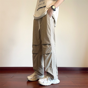 直播数据款 春季新款撞色侧条纹伞兵裤宽松直筒休闲裤 K501-P32图片