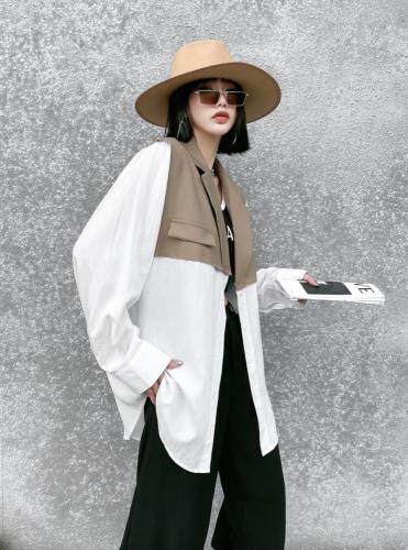 早秋新款，拼接西装，女装西装，依纤