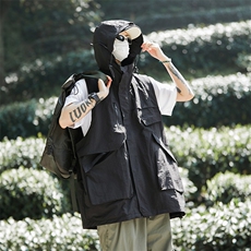 马甲男女夏季美式潮牌户外机能多口袋潮流百搭外穿休闲连帽外套，男装背心/马甲，星座601-2