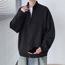 L102-P58立领拉链毛衣男秋冬季2025新款美式休闲针织衫，男装针织衫/毛衣，电商B323A