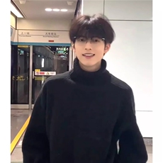 黑色高领毛衣男新款韩版加厚潮流ins港风情侣宽松秋冬WLG000-P45，男装针织衫/毛衣，星座1008