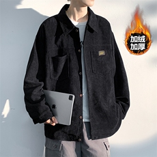 2025冬款加绒加厚灯芯绒夹克男时尚潮流长袖衬衫外套J60821-P65，男装夹克，电商A001-1