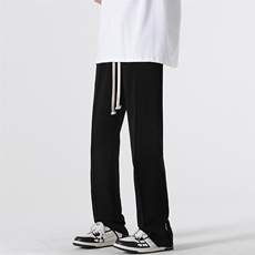春夏新款港风拉链西裤男垂感休闲裤冰丝裤子XZ211-1-K2303-P50，男装西裤，星座211-1