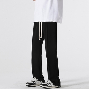 春夏新款港风拉链西裤男垂感休闲裤冰丝裤子XZ211-1-K2303-P50图片