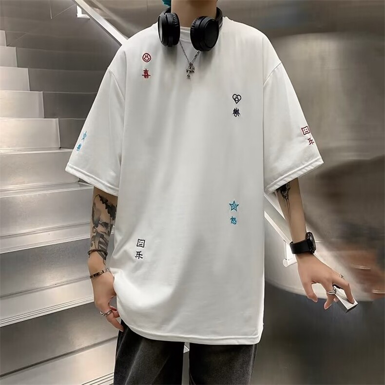 新款夏季文艺T恤原宿青春流行百搭圆领T880P28,男装T恤,星座1116-2