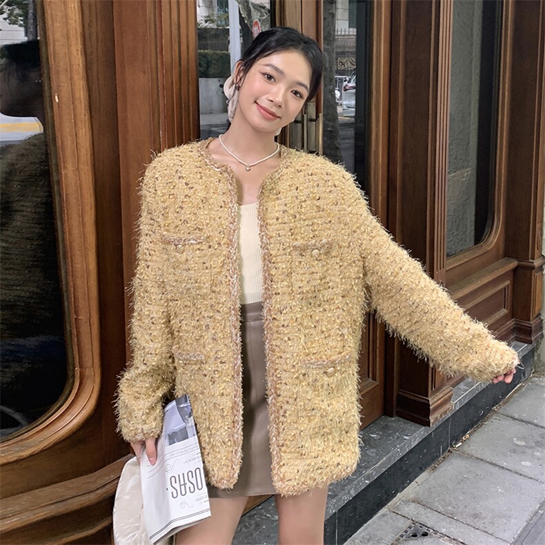 法式气质高级感流苏小香风外套女2025春秋季新款宽松显瘦洋气上衣，女装大码女装，浙宝208