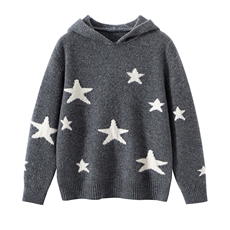 2025时尚百搭通勤简约休闲星星帽衫，童装儿童羊毛衫，宏杨羊绒