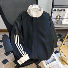 秋季夹克男拉链立领宽松潮款男生外套侧条纹休闲运动风HH601P57，男装夹克，星座1013-5