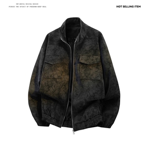 PY5071/P85秋装新款宽松皮衣皮夹克男休闲百搭潮流痞帅上衣外套图片