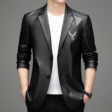 DLSN8050-1新款2021皮衣男头层牛皮西装商务休闲男西服P1080，男装皮衣，电商B360