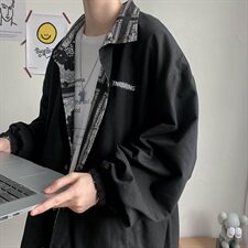 910A-J秋装新款两面穿夹克韩版宽松情侣时尚外套，男装夹克，星座910A