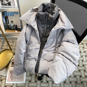 小众结构拼接双层设计感棉服外套金属纽扣假两件棉衣MY0832-P110图片