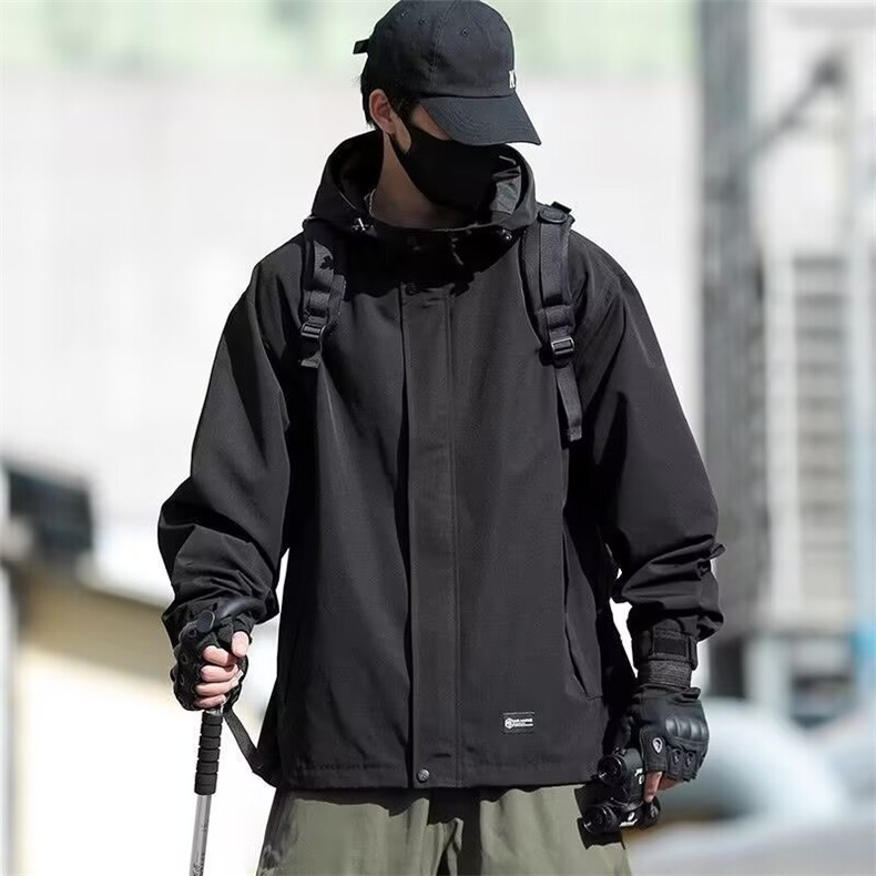 美式冲锋衣外套男春秋季防风防水夹克男连帽外套JK427-P62图片